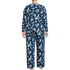 Women's Knit 2 Piece Pajama Set - Long Sleeve Top and Pants