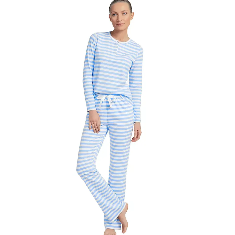 Women's Knit 2 Piece Pajama Set - Long Sleeve Top and Pants