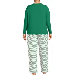 Women's Knit 2 Piece Pajama Set - Long Sleeve Top and Pants