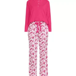 Women's Knit 2 Piece Pajama Set - Long Sleeve Top and Pants