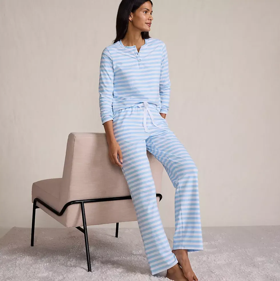 Women's Knit 2 Piece Pajama Set - Long Sleeve Top and Pants