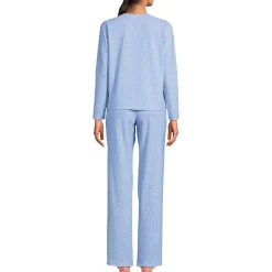 Women's Knit 2 Piece Pajama Set - Long Sleeve Top and Pants