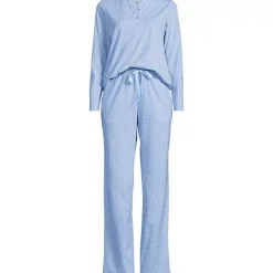 Women's Knit 2 Piece Pajama Set - Long Sleeve Top and Pants