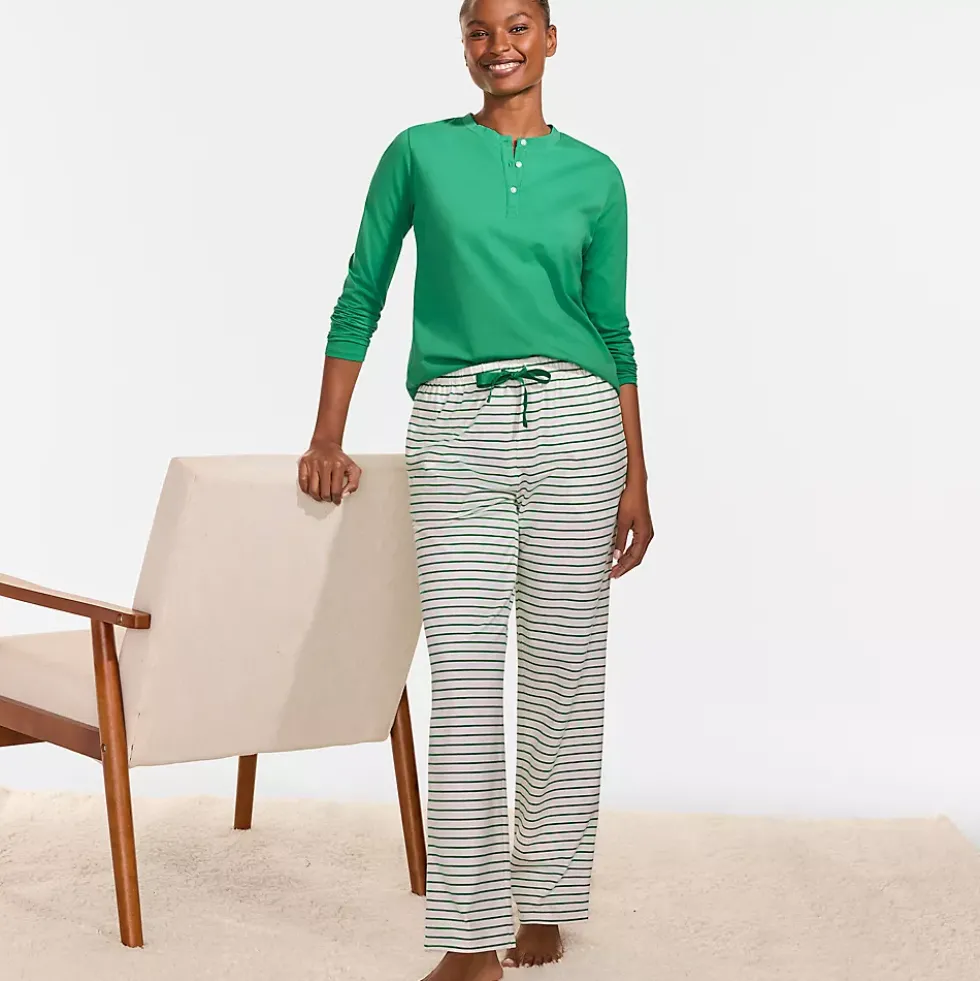 Women's Knit 2 Piece Pajama Set - Long Sleeve Top and Pants