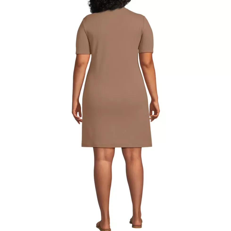 Women's Knit Rib Mock Neck Dress