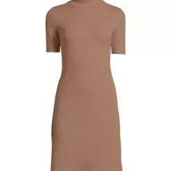Women's Knit Rib Mock Neck Dress
