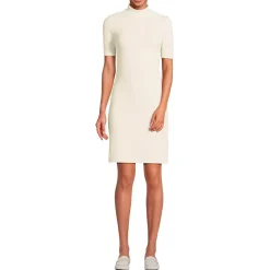 Women's Knit Rib Mock Neck Dress