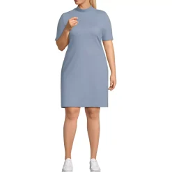Women's Knit Rib Mock Neck Dress