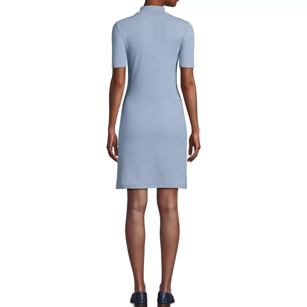 Women's Knit Rib Mock Neck Dress