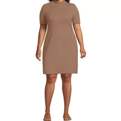 Women's Knit Rib Mock Neck Dress