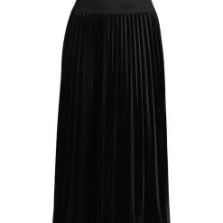 Women's Knit Velvet Pleated Midi Skirt
