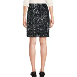 Women's Knit Velvet Sequin Above the Knee Skirt