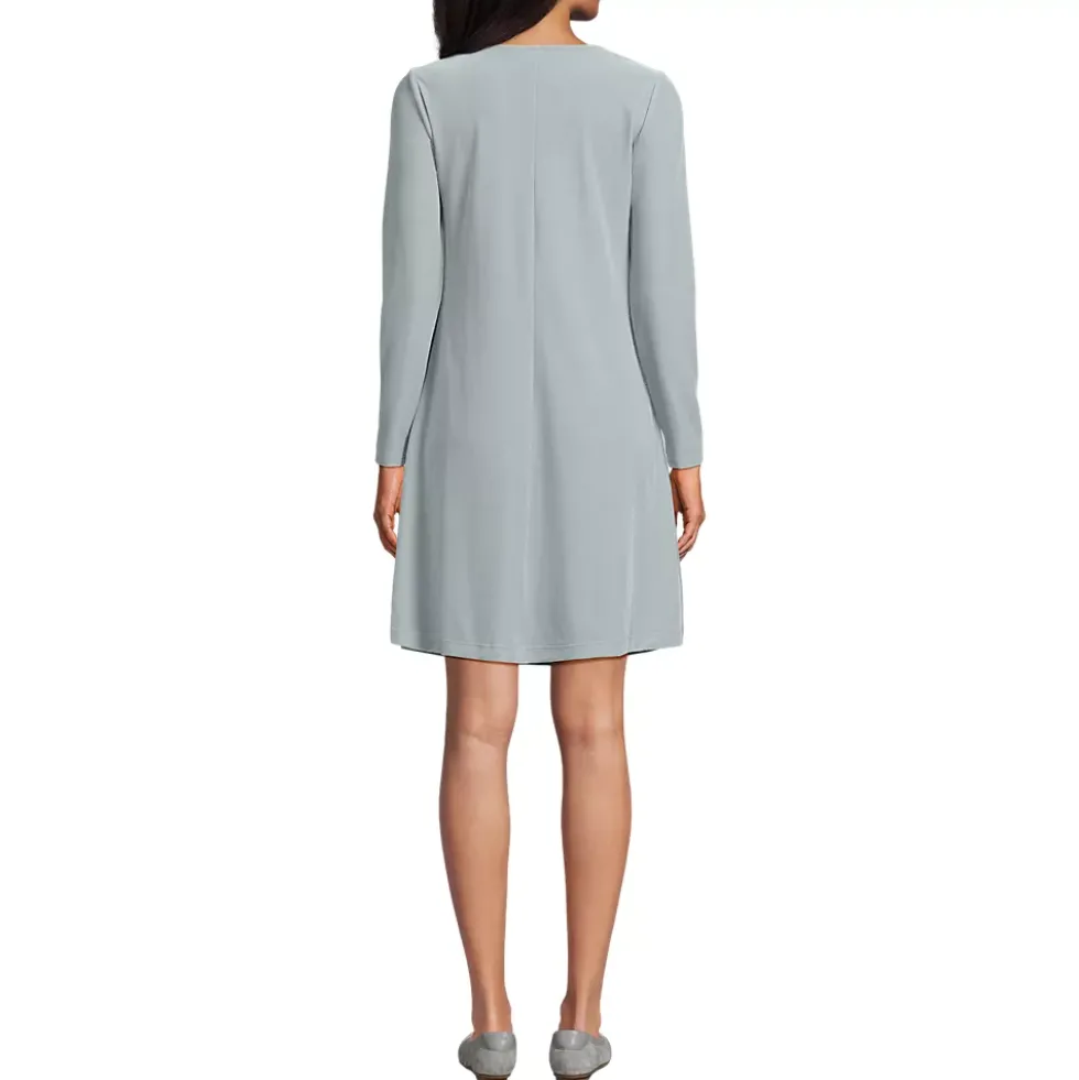 Women's Knit Velvet Square Neck Dress