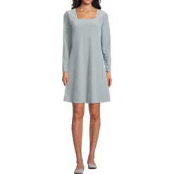 Women's Knit Velvet Square Neck Dress