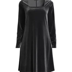 Women's Knit Velvet Square Neck Dress