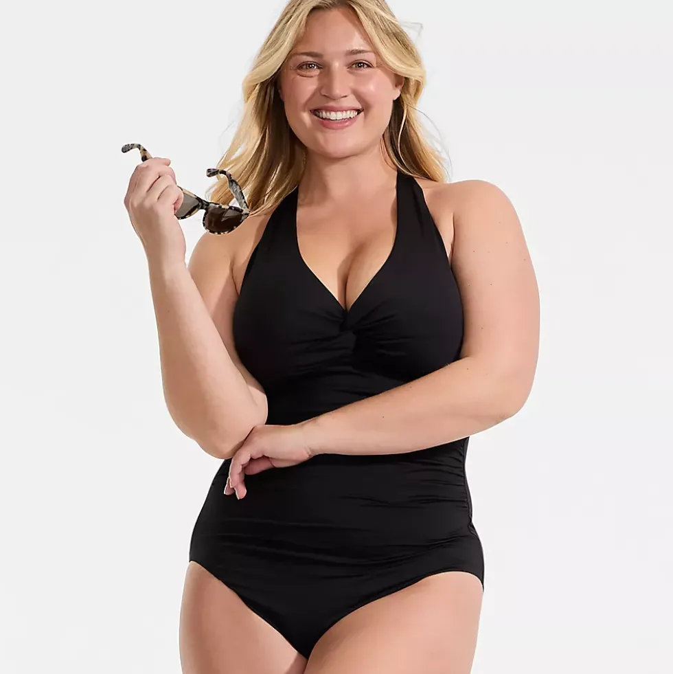 Women's Knot Twist Halter One Piece