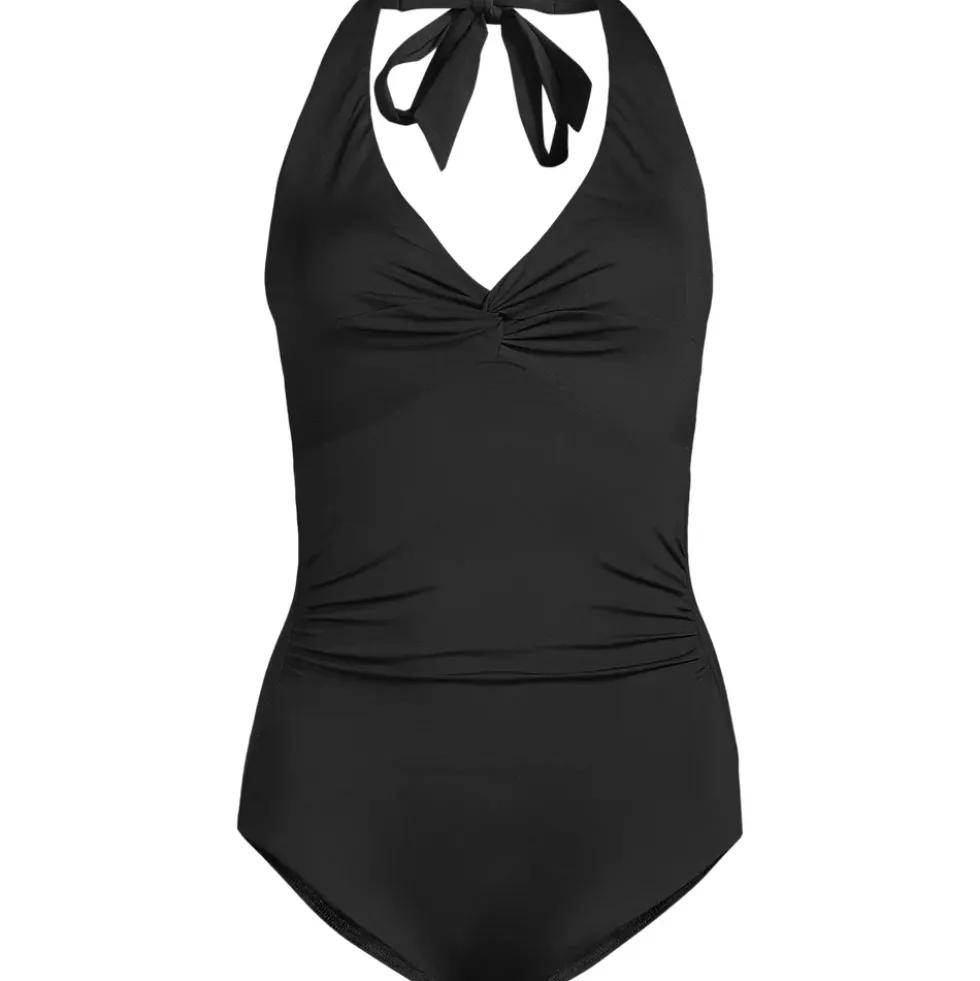 Women's Knot Twist Halter One Piece