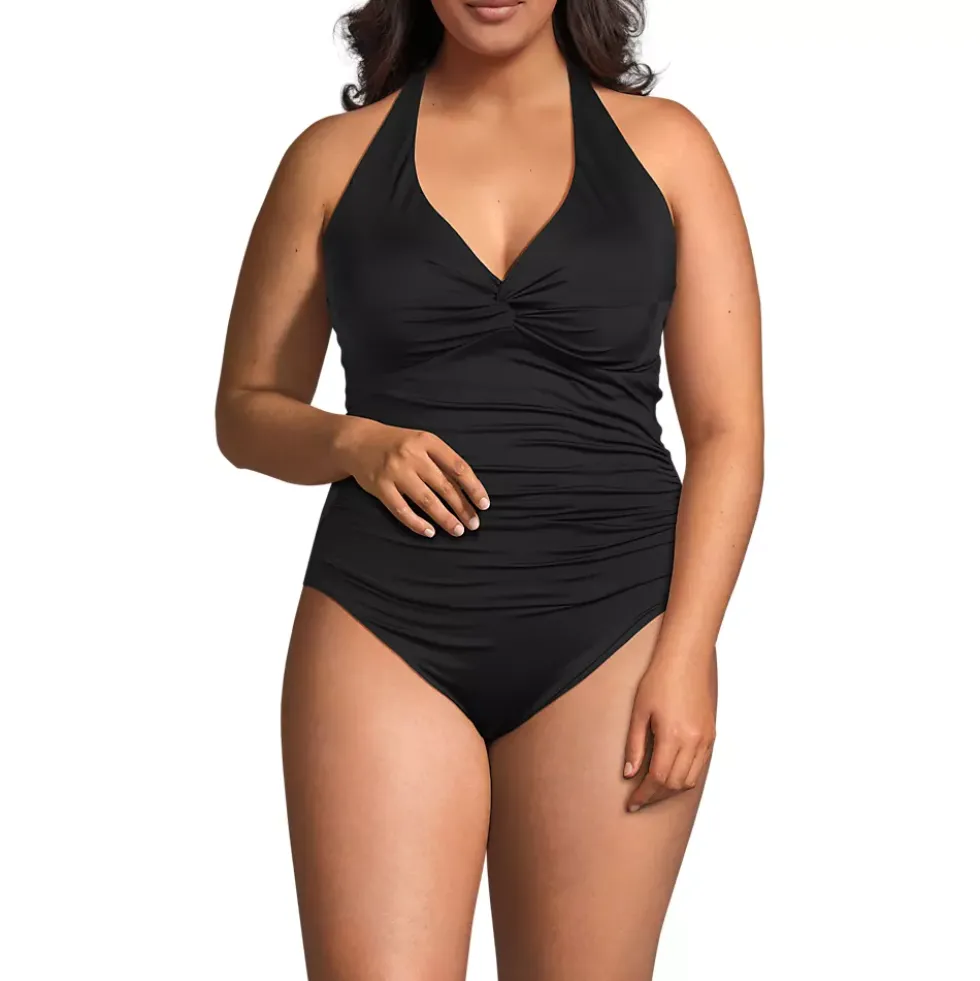 Women's Knot Twist Halter One Piece