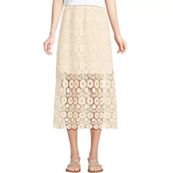 Women's Lace Overlay Midi Skirt