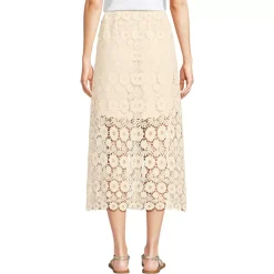 Women's Lace Overlay Midi Skirt