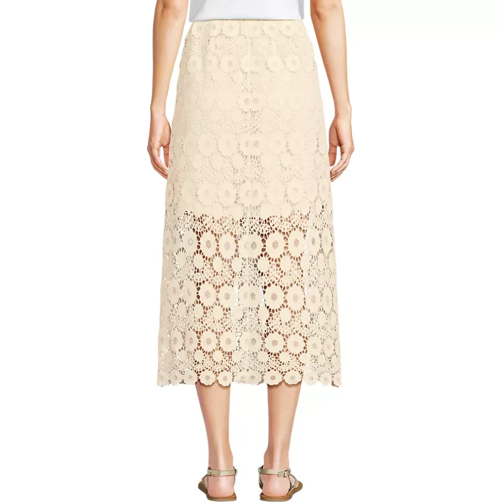 Women's Lace Overlay Midi Skirt