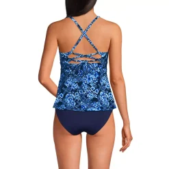 Women's Lace-up Flutter Tankini Swimsuit Top