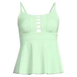 Women's Lace-up Flutter Tankini Swimsuit Top