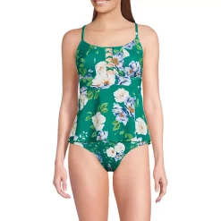 Women's Lace-up Flutter Tankini Swimsuit Top