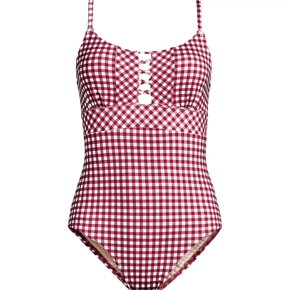 Women's Lace Up One Piece Swimsuit