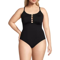 Women's Lace Up One Piece Swimsuit