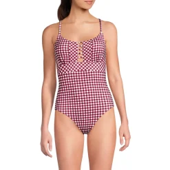 Women's Lace Up One Piece Swimsuit