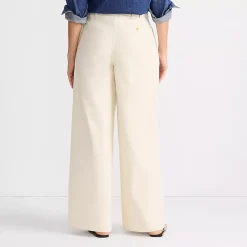 Women's Lightweight Denim Mid Rise Pleated Slouchy Jeans