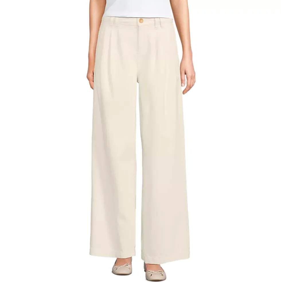 Women's Lightweight Denim Mid Rise Pleated Slouchy Jeans