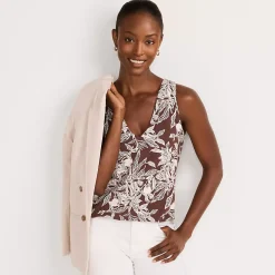 Women's Lightweight Jersey Blouson Vneck Tank