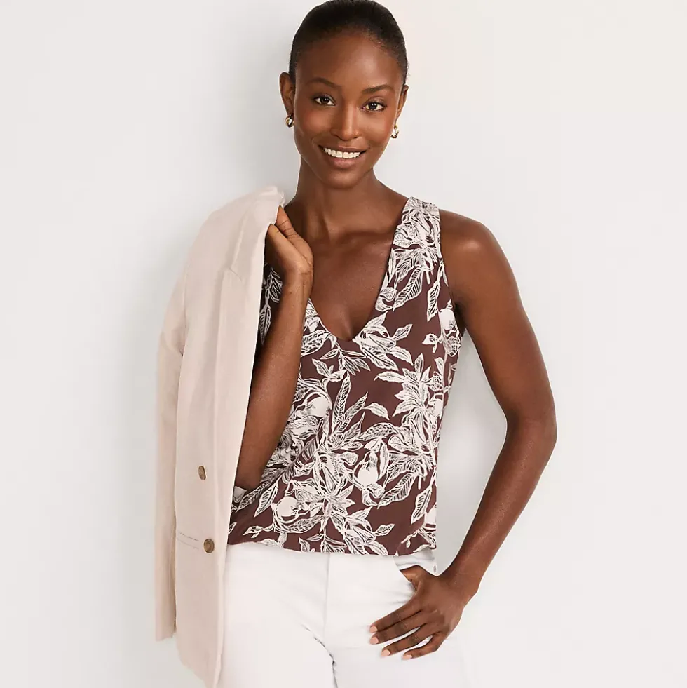 Women's Lightweight Jersey Blouson Vneck Tank