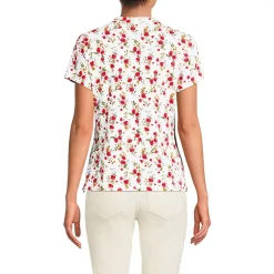Women's Lightweight Jersey Button Pintuck Top
