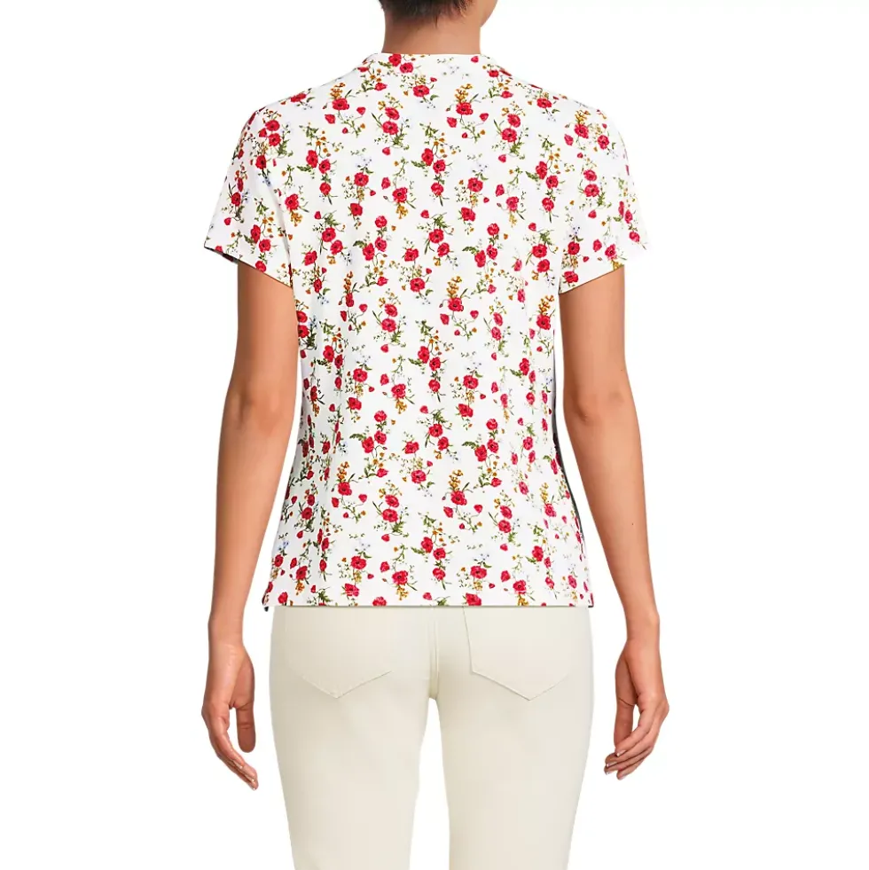 Women's Lightweight Jersey Button Pintuck Top