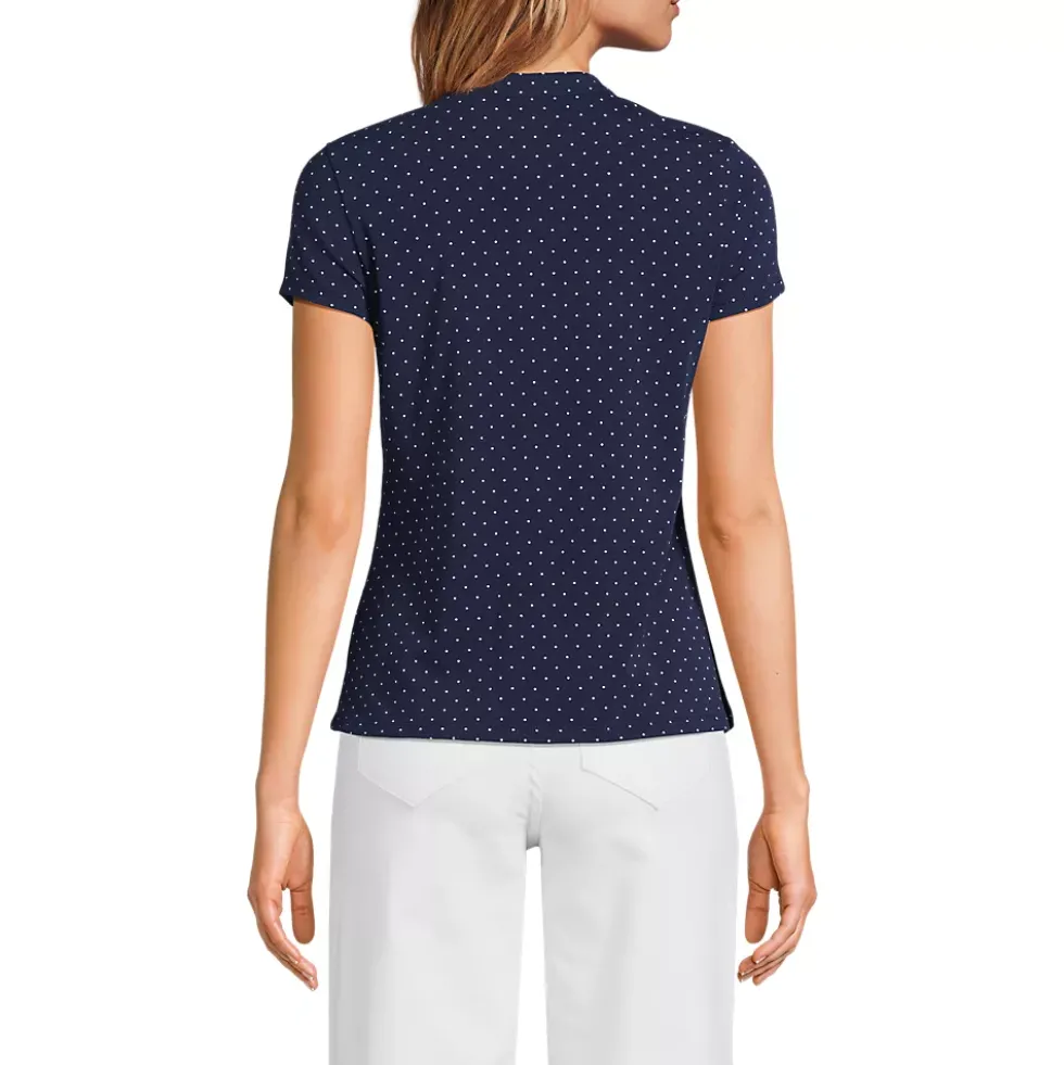 Women's Lightweight Jersey Button Pintuck Top