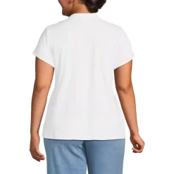 Women's Lightweight Jersey Button Pintuck Top