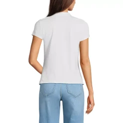 Women's Lightweight Jersey Button Pintuck Top
