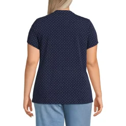 Women's Lightweight Jersey Button Pintuck Top