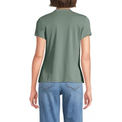 Women's Lightweight Jersey Button Pintuck Top