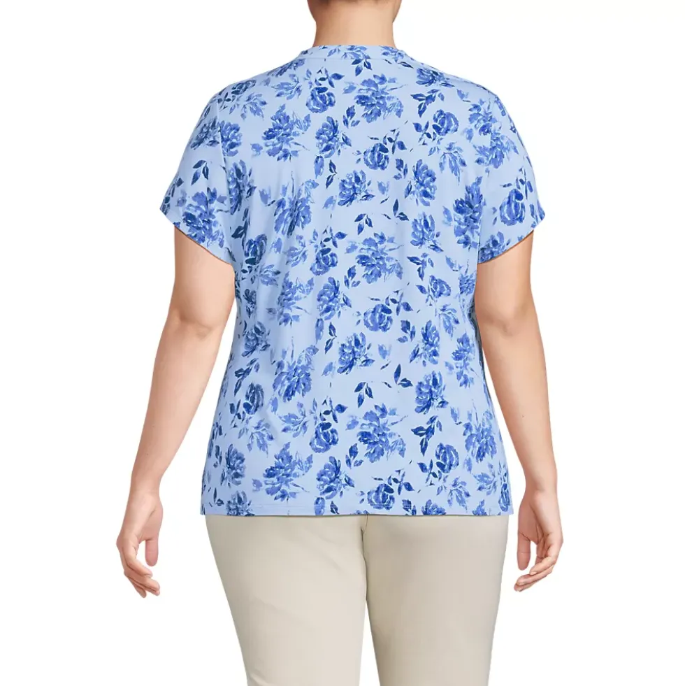 Women's Lightweight Jersey Button Pintuck Top