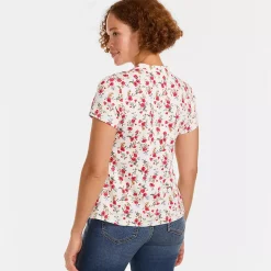 Women's Lightweight Jersey Button Pintuck Top