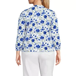 Women's Lightweight Jersey Button Pintuck Top