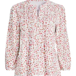 Women's Lightweight Jersey Button Pintuck Top