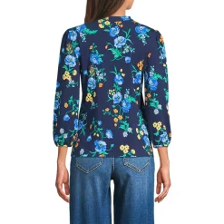 Women's Lightweight Jersey Button Pintuck Top