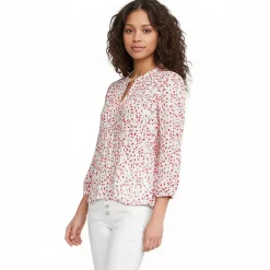 Women's Lightweight Jersey Button Pintuck Top