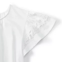 Women's Lightweight Jersey Crew Neck Ruffle Sleeve Flowy Top