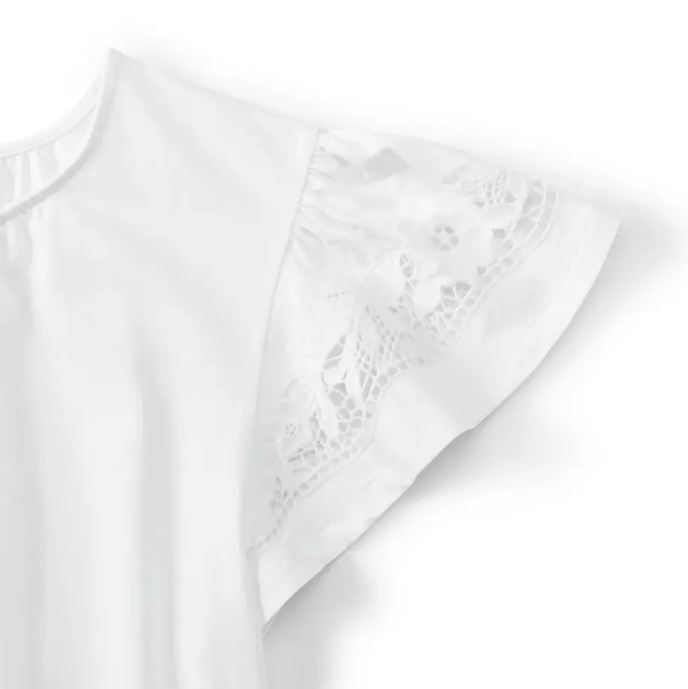 Women's Lightweight Jersey Crew Neck Ruffle Sleeve Flowy Top